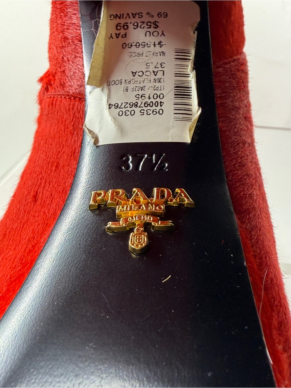Prada Red Platform Booties with Block Heel - Picture 6 of 7